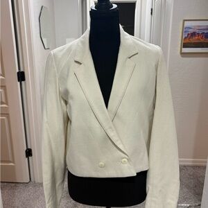 Vintage Peter Martin cropped wool blend cream blazer